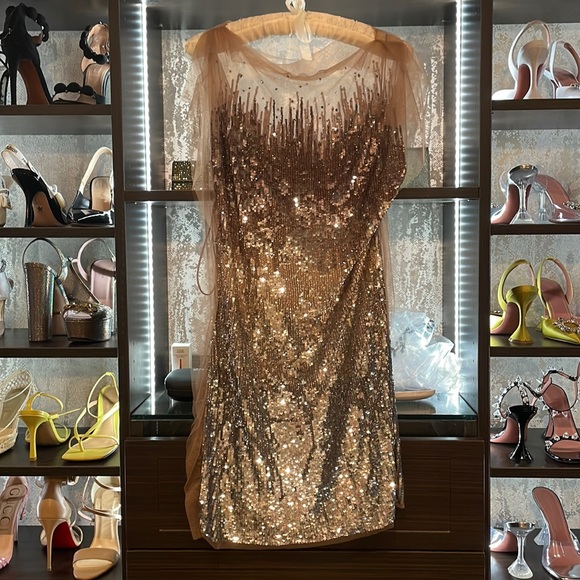 Jenny Packham Nude Sequin Dress Spring 2011 🤎 - Picture 3 of 17